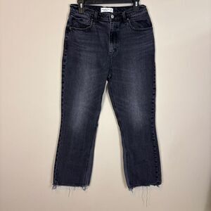 Abercrombie & Fitch The Kick Flare High Rise Black Jeans 30 Long Inseam